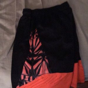 Black and orange shorts
